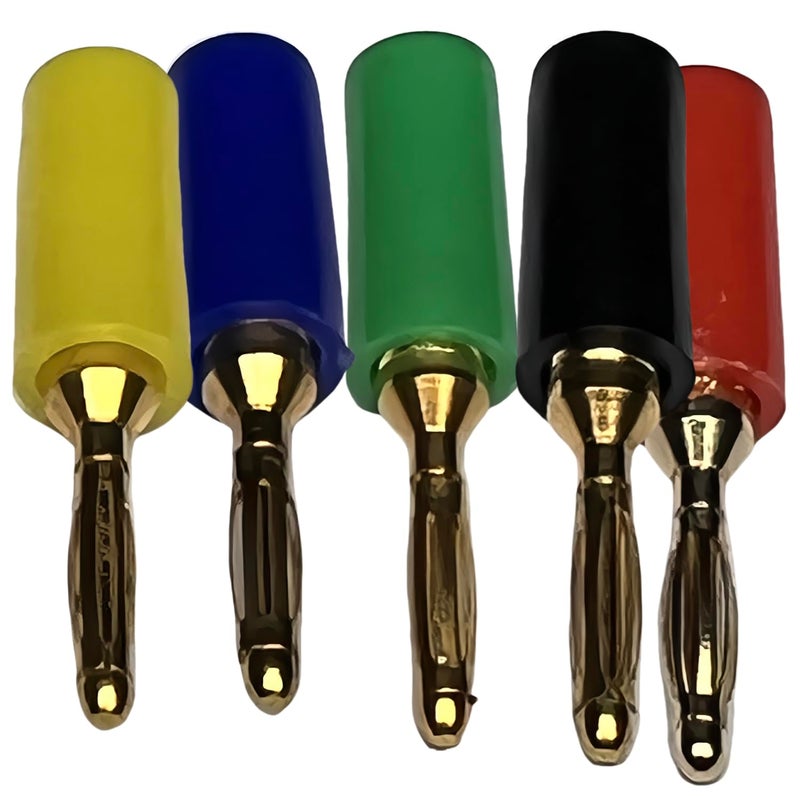 CESS 5-Colors 2mm Mini Banana Male Plug Jack Cable Connector (10 Pack) - Image 2
